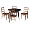 International Concepts 42 in. Solid Wood Round Dual Drop Leaf Dining Table with 4 Chairs in Black/Distressed Oak K46-42DL-C42-2-4 - alternate 1